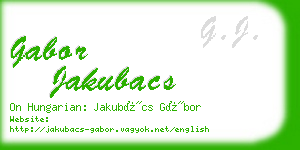 gabor jakubacs business card
